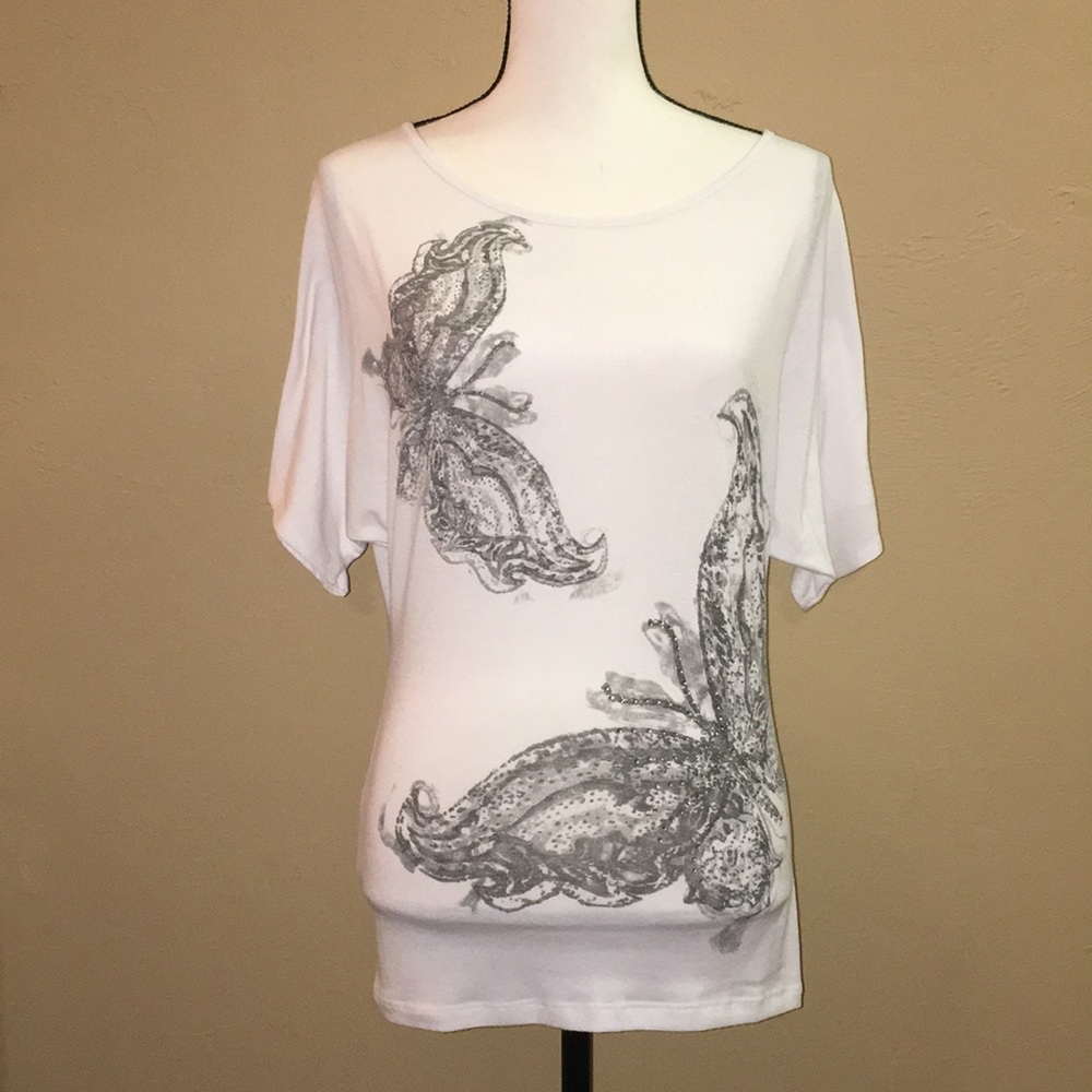 Butterfly Design on Front, Open Caged Back Design